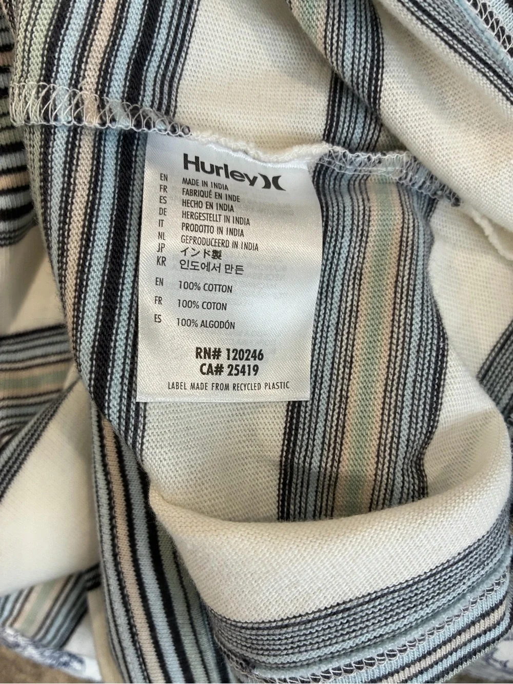 Hurley Striped Cotton Knit Scoop Neck Maxi Dress XS